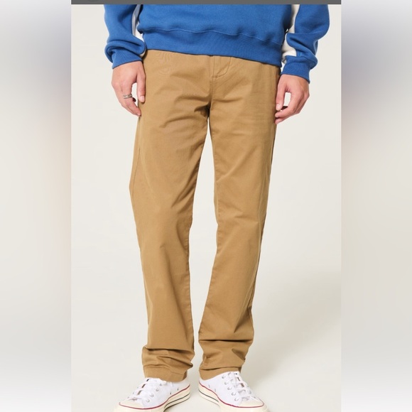 HOLLISTER NWT Relaxed Chino Epic Flex Tan Pants Pictured AS IS - Picture 1 of 11